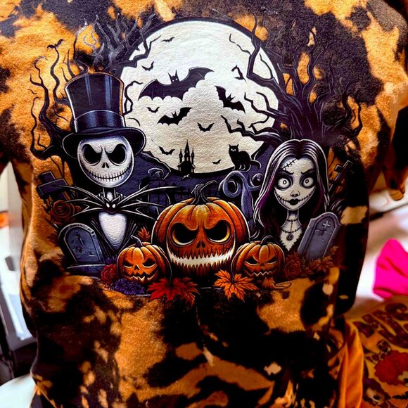 Custom Halloween Tie Dye Tee (Nightmare Before Christmas - Picture 1 of 3